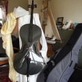 mezzo-forte carbon fiber cello in grey padded case