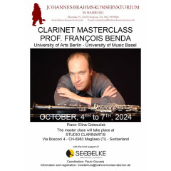 Clarinet Masterclass with Prof. François Benda